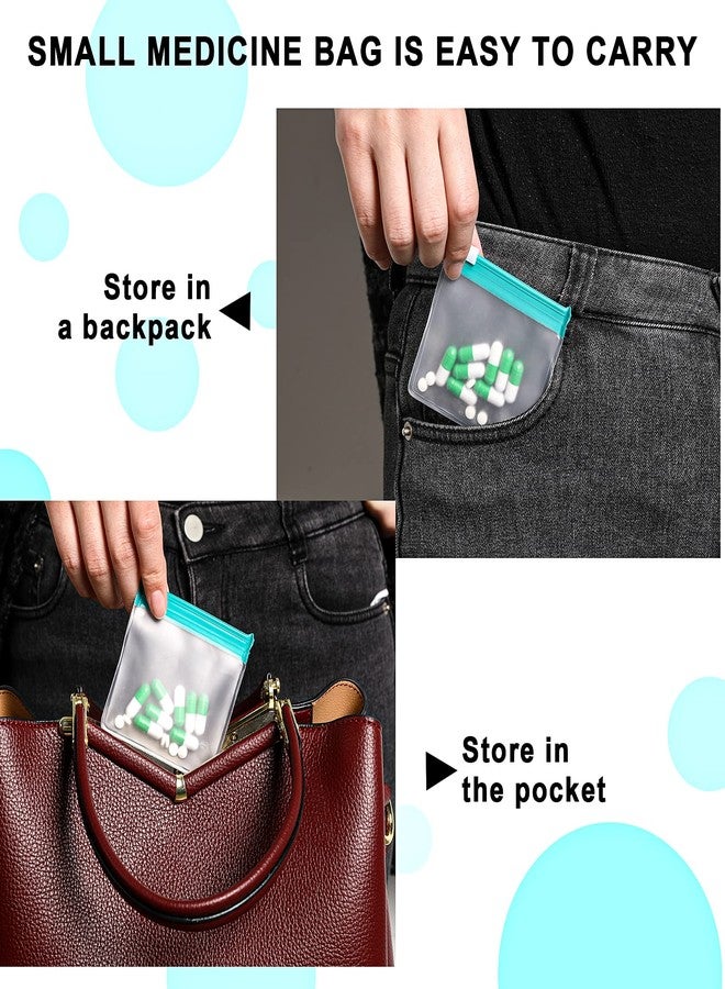 Sliverdew 12 PCS Zippered Reusable Pill Storage Pouch Bags - Clear Plastic Pill Bags with Slide Lock for Small Items - Image 5